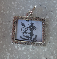 Engraveable Rectangle Picture Frame Sterling Silver Charm