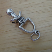3D 10x23mm Baby looks like a Nuk Pacifier Sterling Silver Charm