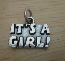 16x14mm It's a Girl! Baby Sterling Silver Charm
