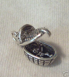 Movable Baby in a Basket Sterling Silver Charm