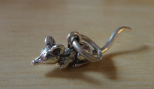 20x7mm Mouse or Rat for Chinese Zodiac Sterling Silver Charm