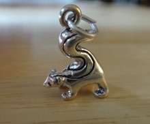 3D 14x19mm Animal Skunk Sterling Silver Charm
