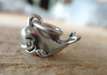 3D 15x7mm Whimsical Whale Sterling Silver Charm