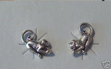 11x6mm Tiny Monkey Sterling Silver Studs Earrings