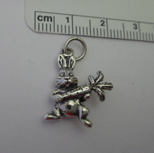 Lg. Easter Rabbit Bunny w/ Carrot Sterling Silver Charm
