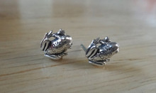 Tiny 8x9mm Frog Toad Studs Posts Sterling Silver Earrings