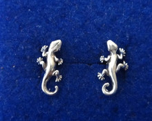 Gecko Lizard Sterling Silver Studs Earrings