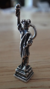 3D 5x28mm New York City Statue of Liberty Sterling Silver Charm