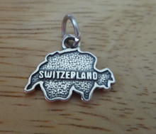 18x15mm Shape of Country Switzerland Sterling Silver Charm