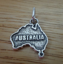 19x16mm Shape of Continent Australia Sterling Silver Charm