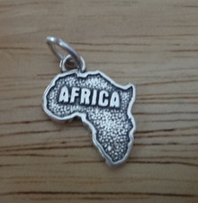 15x19mm Shape of Continent says Africa Sterling Silver Charm