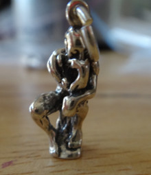 Sterling Silver 3D 8x20mm 3gram Rodin's The Thinker Statue Paris Charm