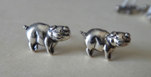 11x6mm Pig Hog Studs Posts Sterling Silver Earrings