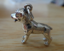 4.8 gram 3D 21x18mm Solid Rottweiler Dog Sterling Silver Charm