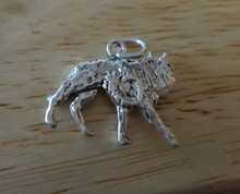 20x21mm Walking Coyote Wolf Sterling Silver Charm