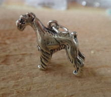 23x20mm Large  6 gram Heavy Schnauzer Dog Sterling Silver Charm