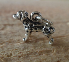 Tiny 3D 10x14mm with Spots Dalmatian Dog Sterling Silver Charm