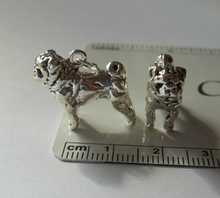 xLarge Heavy 9 gram Detailed 3D Pug Dog Sterling Silver Charm
