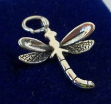 3D 20x24mm Small Dragonfly Sterling silver Charm