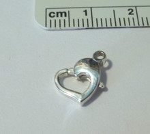 Sm Sterling Silver 9x11 mm Heart shape Spring Clasp to fix Bracelets Hang Charms