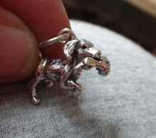 3D 20x15mm Hvy 5g Lab Labrador Retriever Dog with Duck Goose Sterling Silver Charm