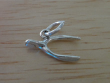 15x8mm Lucky Wishbone Sterling Silver Charm