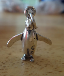 3D 18x22mm 3.5 gram Penguin Sterling silver Charm