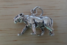 14x19mm 3.7gram Mountain Lion Cougar Panther Sterling Silver Charm