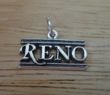 20x12mm says Reno Sterling Silver Charm! Nevada Lake Tahoe