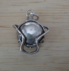 14x19mm 3D solid Heavy Scouts Camping Canteen Sterling Silver Charm