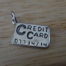10x17mm Smaller Two-sided Charge It Credit Card Sterling Silver Charm