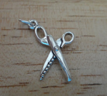 One 25x15mm Sewing Pinking Shears Scissors Sterling Silver Charm