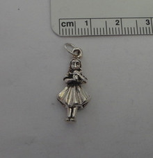 Girl Carrying Book Bible Communion Sterling Silver Charm