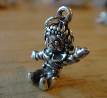 Solid heavy 4g Raggedy Andy Rag Doll Sterling Silver Charm