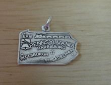15x23mm Pennsylvania State Sterling Silver Charm