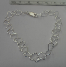 sizes 5" to 9" Heart Shaped 7x6mm Link Sterling Silver Charm Bracelet!