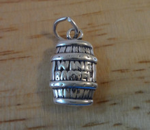 Wood Wine Barrel Sterling Silver Charm