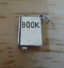 10x18mm Heavy Book with Bookmark Sterling Silver Charm
