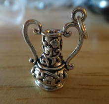 Heavy 6 gram Florist Flower Vase Sterling Silver Charm