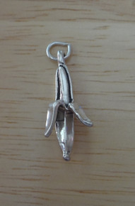 Fruit Peeled Banana Sterling Silver Charm