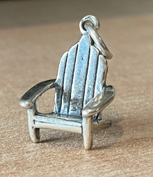 3D 11x17mm Garden Furniture Adirondack Chair Sterling Silver Charm