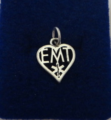 Emergency Medical Technician EMT Heart Sterling Silver Charm!