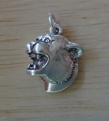 16x19mm University of Houston Cougar Head Mountain Lion Panther Sterling Silver Charm