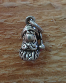 6x12mm TINY 3D Santa Face Sterling Silver Charm