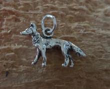 Small 20x14mm German Shepherd Dog Sterling Silver Charm