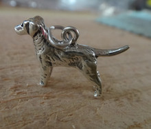 25x16mm 3D Labrador Lab Retriever Dog Sterling Silver Charm