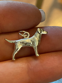 25x16mm 3D Labrador Lab Retriever Dog Sterling Silver Charm