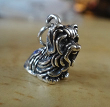 3D 10x14mm Yorkie Yorkshire Terrier Dog Sterling Silver Charm