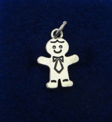 14x20mm Gingerbread Man Boy Cookie Sterling Silver Charm