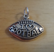 19x16mm says I Love Football Sterling Silver Charm